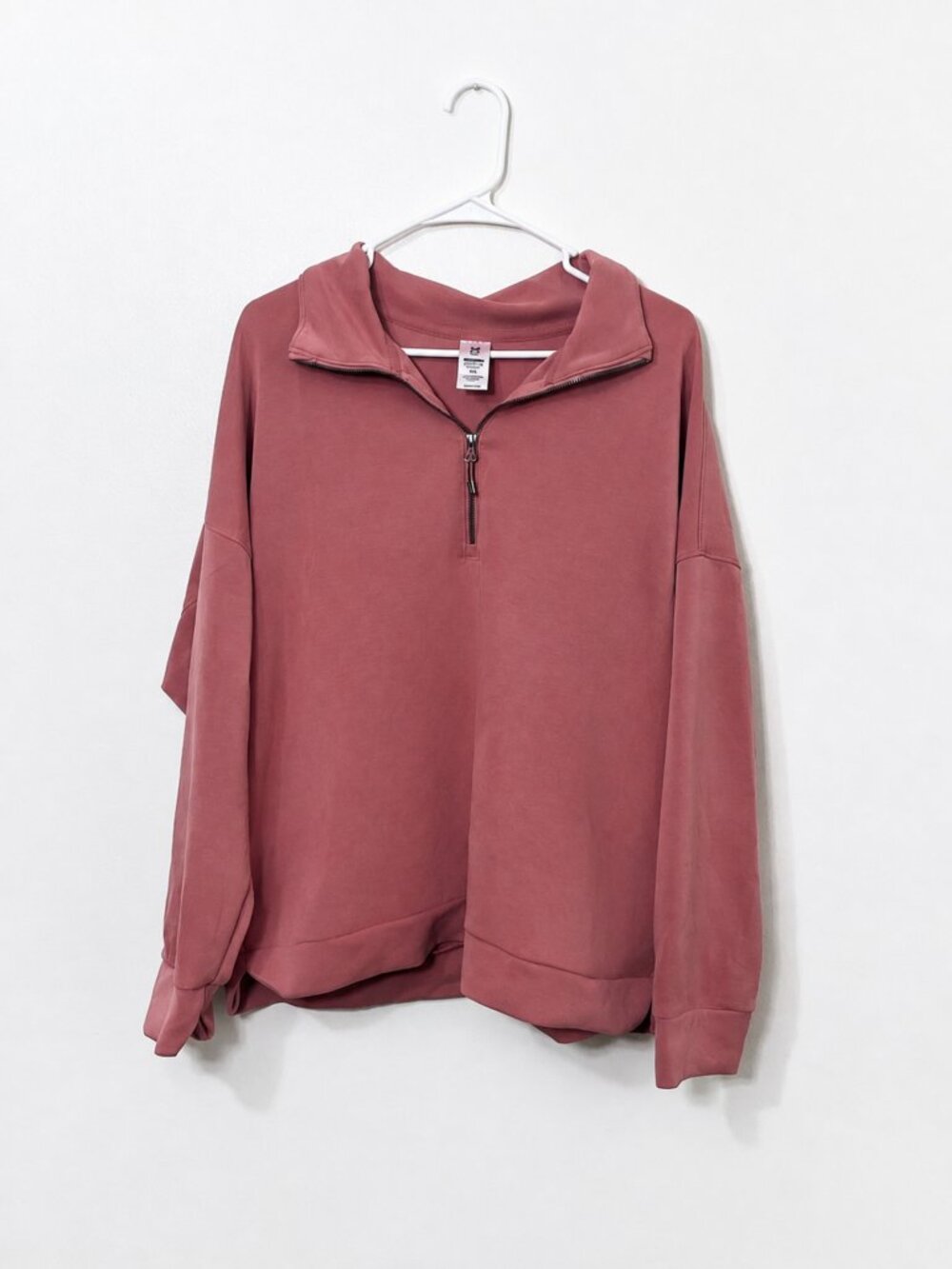 Member's Mark Sandwash Quarter Zip Pullover Pink XXL